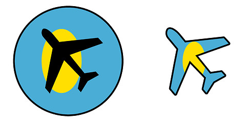 Image showing Nation flag - Airplane isolated - Palau