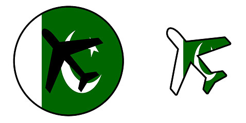 Image showing Nation flag - Airplane isolated - Pakistan