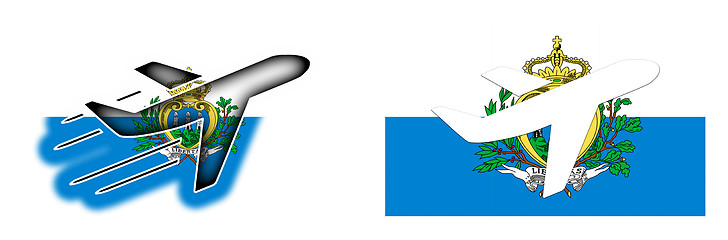 Image showing Nation flag - Airplane isolated - San Marino