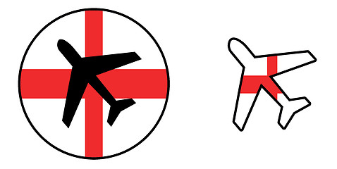 Image showing Nation flag - Airplane isolated - England