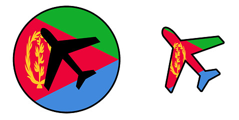 Image showing Nation flag - Airplane isolated - Eritrea