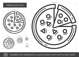 Image showing Italian pizza line icon.