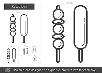 Image showing Kebab line icon.