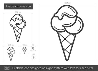 Image showing Ice cream cone line icon.