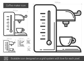 Image showing Coffee maker line icon.