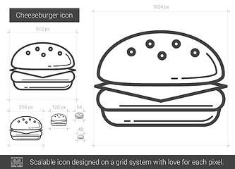 Image showing Cheeseburger line icon.