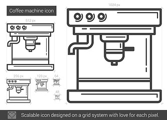 Image showing Coffee machine line icon.