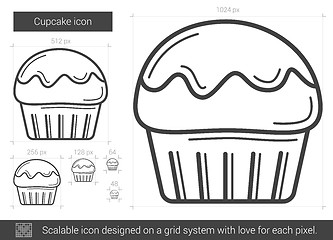 Image showing Cupcake line icon.