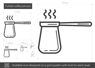 Image showing Turkish coffee pot line icon.