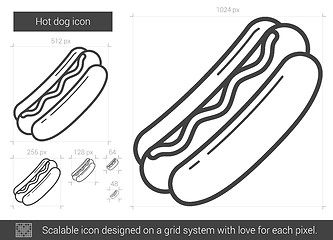 Image showing Hot dog line icon.