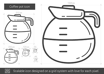 Image showing Coffee pot line icon.