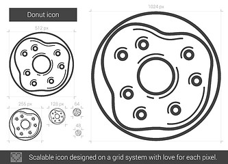 Image showing Donut line icon.