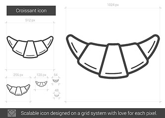 Image showing Croissant line icon.