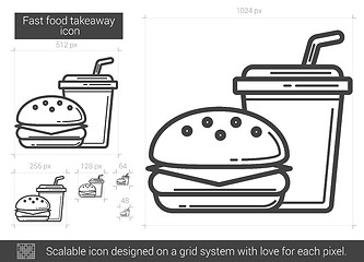 Image showing Fast food takeaway line icon.