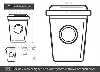 Image showing Coffee to go line icon.