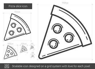 Image showing Pizza slice line icon.