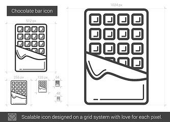 Image showing Chocolate bar line icon.