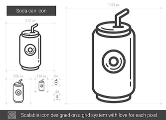 Image showing Soda can line icon.