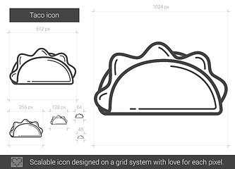 Image showing Taco line icon.