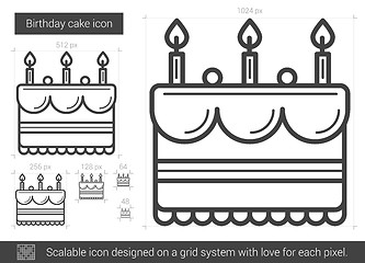 Image showing Birthday cake line icon.