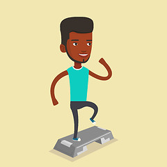 Image showing Man exercising on steeper vector illustration.