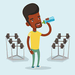 Image showing Sportive man drinking water vector illustration.