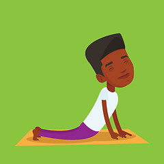 Image showing Man practicing yoga upward dog pose.