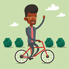 Image showing Man riding bicycle vector illustration.