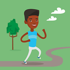 Image showing Young man running vector illustration.