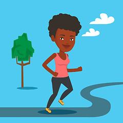 Image showing Young woman running vector illustration.