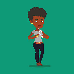 Image showing Young woman quitting smoking vector illustration.