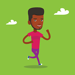 Image showing Young man running vector illustration.