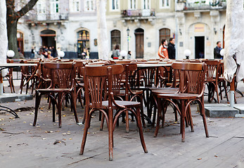 Image showing empty cafeteria on the street