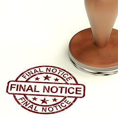 Image showing Final Notice Stamp Showing Outstanding Payment Due