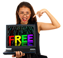 Image showing Free On Computer Showing Freebies and Promotions Online
