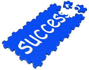 Image showing Success Puzzle Shows Accomplishment And Successful Business