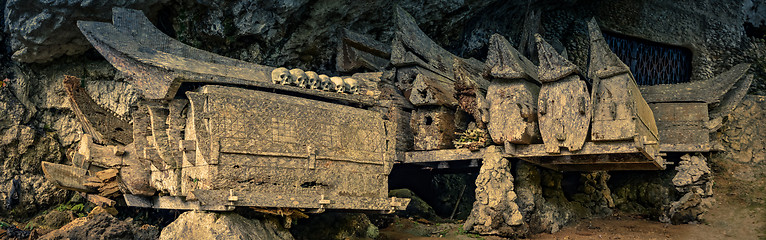 Image showing Wooden coffins in Kete Kesu