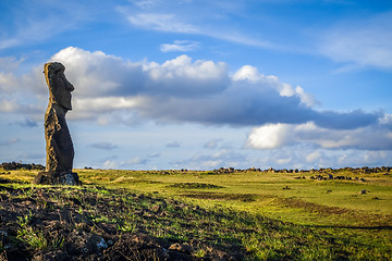 Image showing Moai statue, ahu akapu, easter island