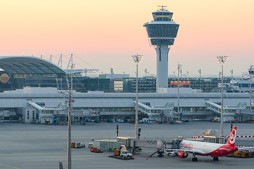 Image showing Sunrise over Munich international airport