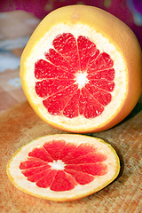 Image showing grapefruit red cut by piece