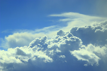 Image showing landscape with beautiful blue cumulus cloud