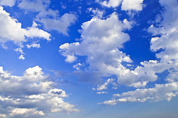 Image showing Blue sky with white clouds