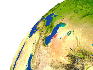 Image showing Country of Turkmenistan satellite view