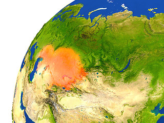 Image showing Country of Kazakhstan satellite view