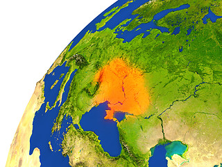 Image showing Country of Ukraine satellite view