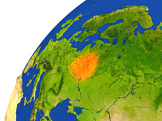 Image showing Country of Belarus satellite view