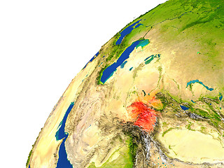 Image showing Country of Tajikistan satellite view