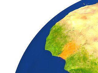 Image showing Country of Benin satellite view