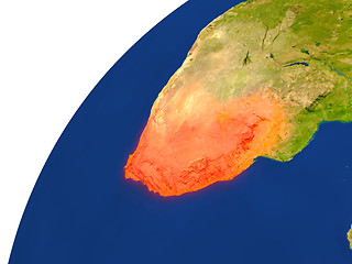 Image showing Country of South Africa satellite view