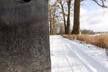 Image showing winter road, close-up